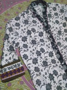 Elegant Floral Print Kimono Style Kurta