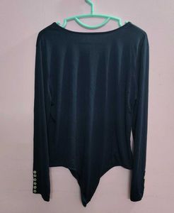 Chic Black Long Sleeve Bodysuit