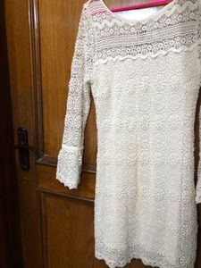 White Boho Schiffi Mini Dress