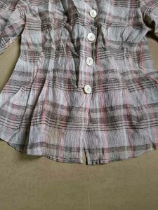 Chic Plaid Button-Up Tunic Top