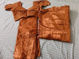 Elegant Bronze Assamese  Saree with Blouse