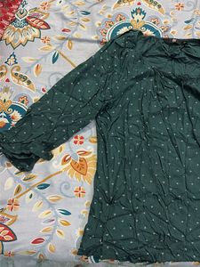 Elegant Dark Green Printed Top