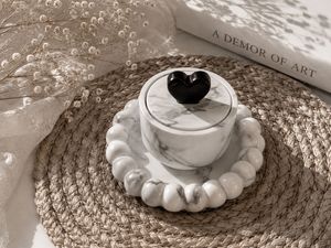 Heart Decor Jar with bubble tray