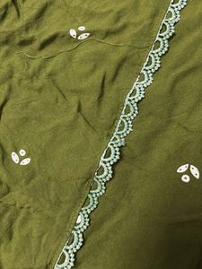 Olive Green Embroidered Kurta Set