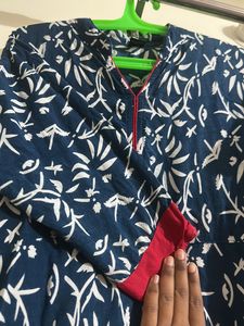 Blue floral long Kurta