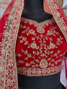 Stunning Red bridal  Embroidered Lehenga Choli