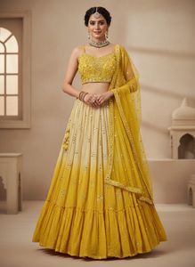 Yellow Heavy Lehenga Choli Set