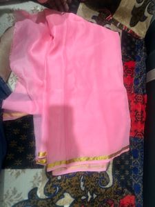 Elegant Pink &amp; Gold Saree