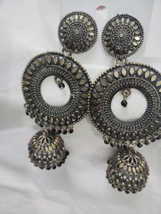 Oxidized Jhumka Earrings