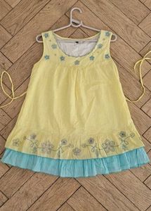 Embroidered Yellow Tunic Top