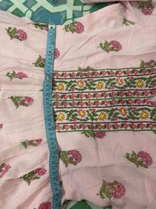 Pink Floral Anarkali Kurta
