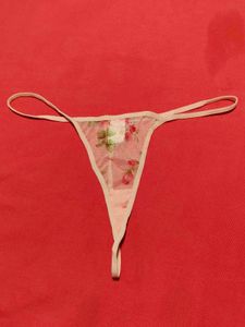 Pink Floral Sheer Thong
