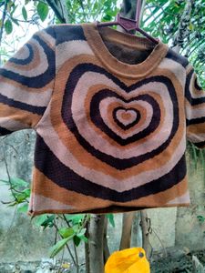 Heart Pattern Crop Top