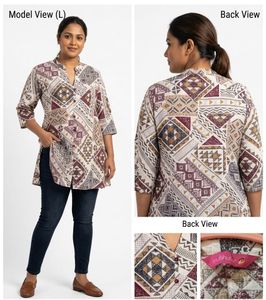 Stylish Geometric Print Kurta