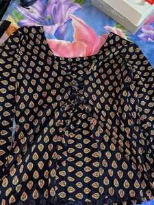 Boho Print Skirt with Shell Trim
