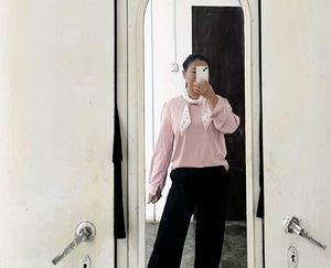 Pink Blouse with Neck Tie