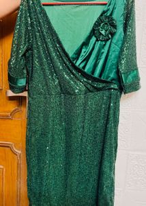 Sparkling Emerald Green Sequined Dress