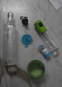 one tap filter, silicon funnel, 2 oil dispensers ,