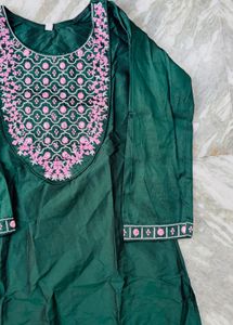 Emerald Green Embroidered Kurta