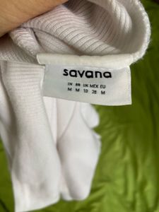 White Cropped Polo T-Shirt
