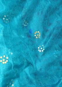 Net Heavy Stone Work  Blue 💙 Saree💙