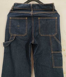Dark Wash Wide Leg Cargo Jeans
