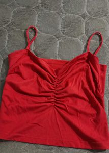 Red Ruched Camisole Top