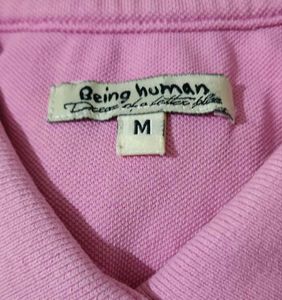 Being Human Pink Polo T-Shirt