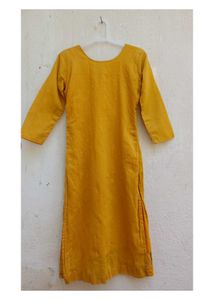 Mustard Embroidered Ethnic Kurta
