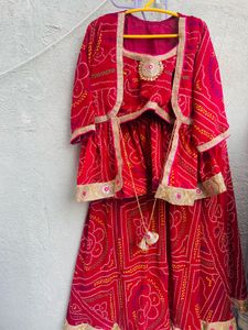 Bandhani Lehenga With Jacket
