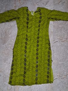 Green Printed Kurta