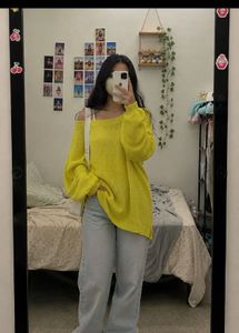 Oversized Yellow Knit Sweater