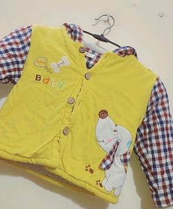 Yellow Hoodie Winter Jacket For Baby 12- 18 Month