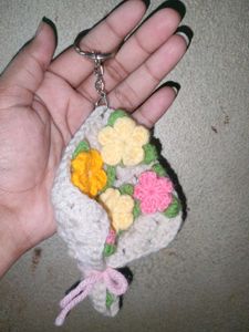 Handmade Crochet Flower Keychain