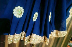 Elegant Navy Blue Saree with Gold Border