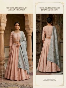 ✨️Premium Peach Zardozi-Embroidered Lehenga Set