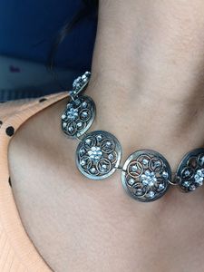Trending Oxidised Necklace With Earrings