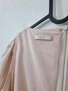 Elegant Beige Fit &amp; Flare Dress (Imported)