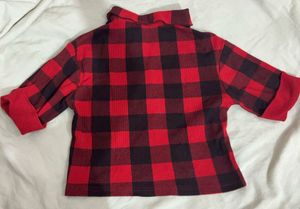 Red &amp; Black Checkered Button-Up Shirt