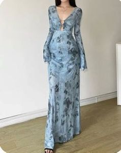 mesh blue party dress