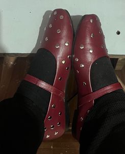 Red Mary Jane Flats