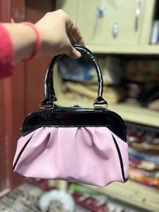 Pink &amp; Black Floral Handbag