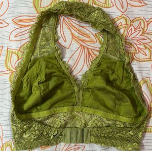 Green Lace Halter Bralette