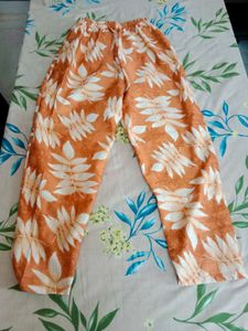 Orange Leaf Print Kurta