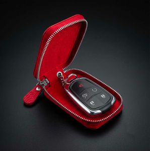 Red Leather Car Key Pouch with Box 🚗
