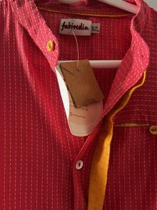 Boy’s Red Striped Kurta