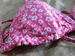 5.Pink Floral Bikini Top