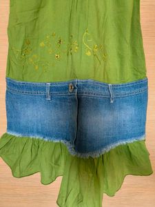 Creative Cotton Denim Dress 💚💙