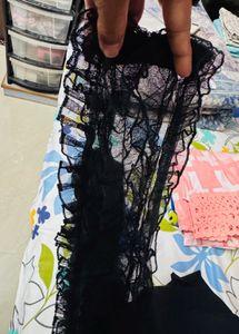 Chic Black Ruffled Sleeve Top