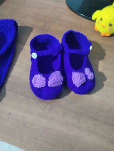 Crochet Baby Dress Set with Hat &amp; Shoes